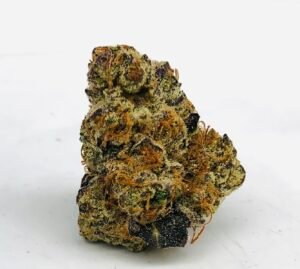 odd wedding cake strain bud standing up on white background