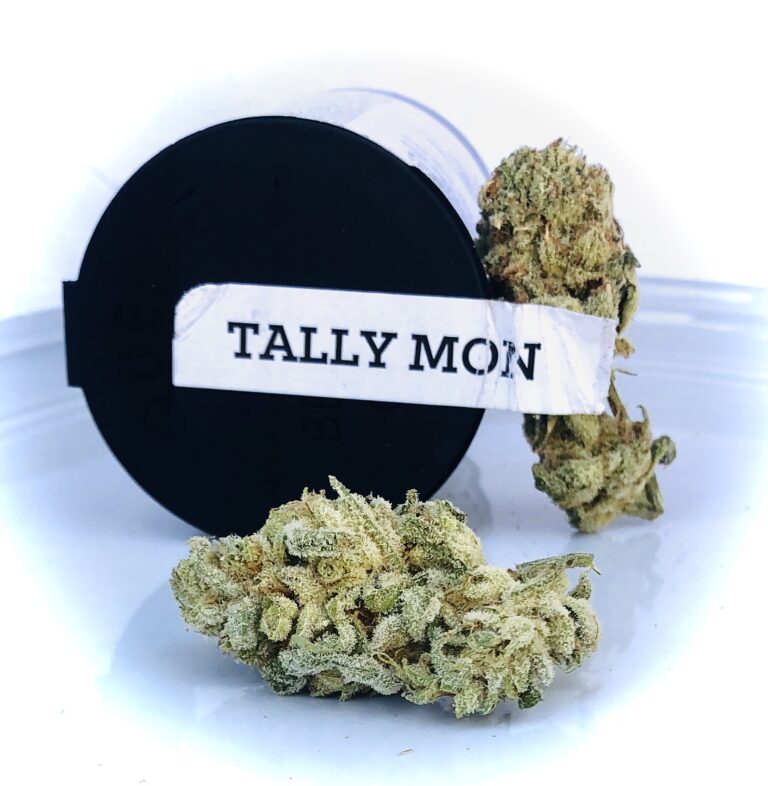 tally mon buds next to container batch two