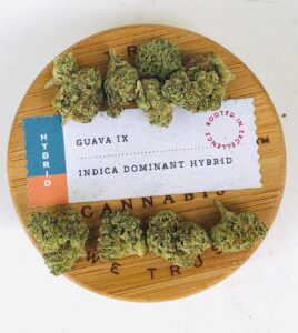 buds of guava ix strain on wooden natures heritage lid
